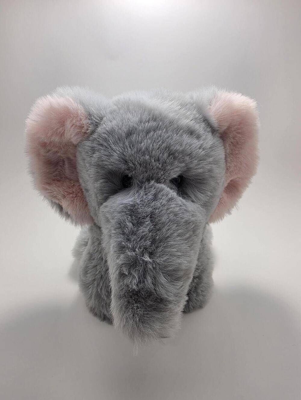 Worlds Softest Plush Gray Elephant Pink Ears! Collectible Soft Plush (8 inch)